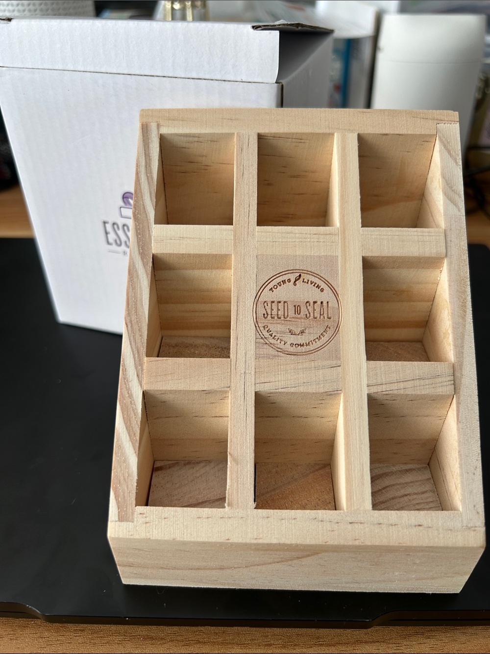 Young Living Wooden Essential Oil Display Tray - Natural Wood